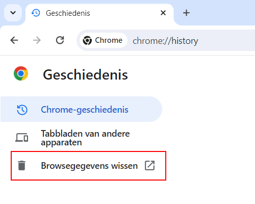 Chrome Browsegegevens wissen