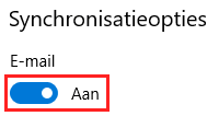 E-mail synchronisatieopties in Windows 10