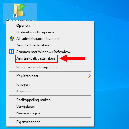 Een map vastmaken aan de taakbalk in Windows 10