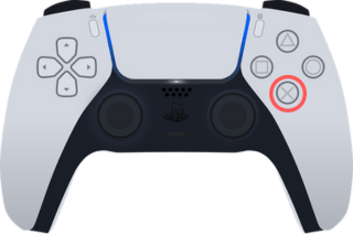 PS5 controller X knop