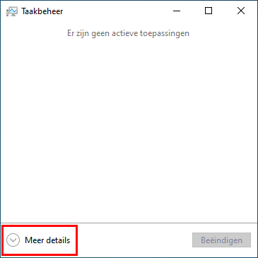 Taakbeheer Meer details knop