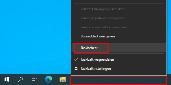 Taakbeheer openen in Windows 10