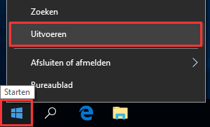 Uitvoeren venster openen in Microsoft Windows 10