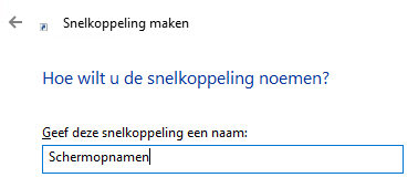 Voer een naam in voor de mapsnelkoppeling