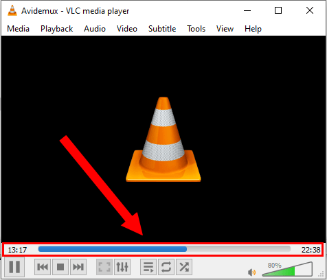 Voortgangsbalk in VLC mediaspeler