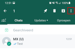 WhatsApp chat opties