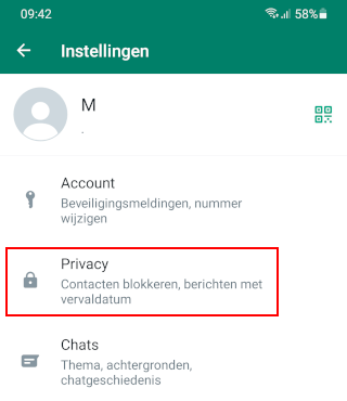 WhatsApp privacy instellingen