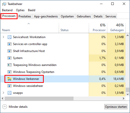 Windows Verkenner proces