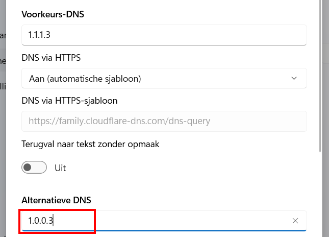 Alternatieve DNS voor IPv4