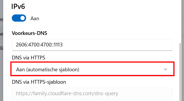 DNS via HTTPS inschakelen