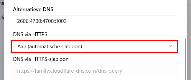 DNS via HTTPS inschakelen