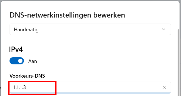 Voorkeurs-DNS voor IPv4