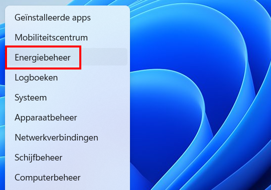 Windows 11 Energiebeheer openen