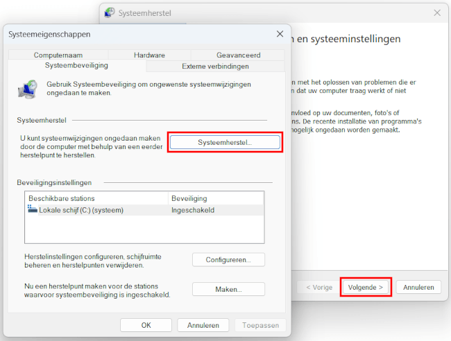 Windows Systeemherstel